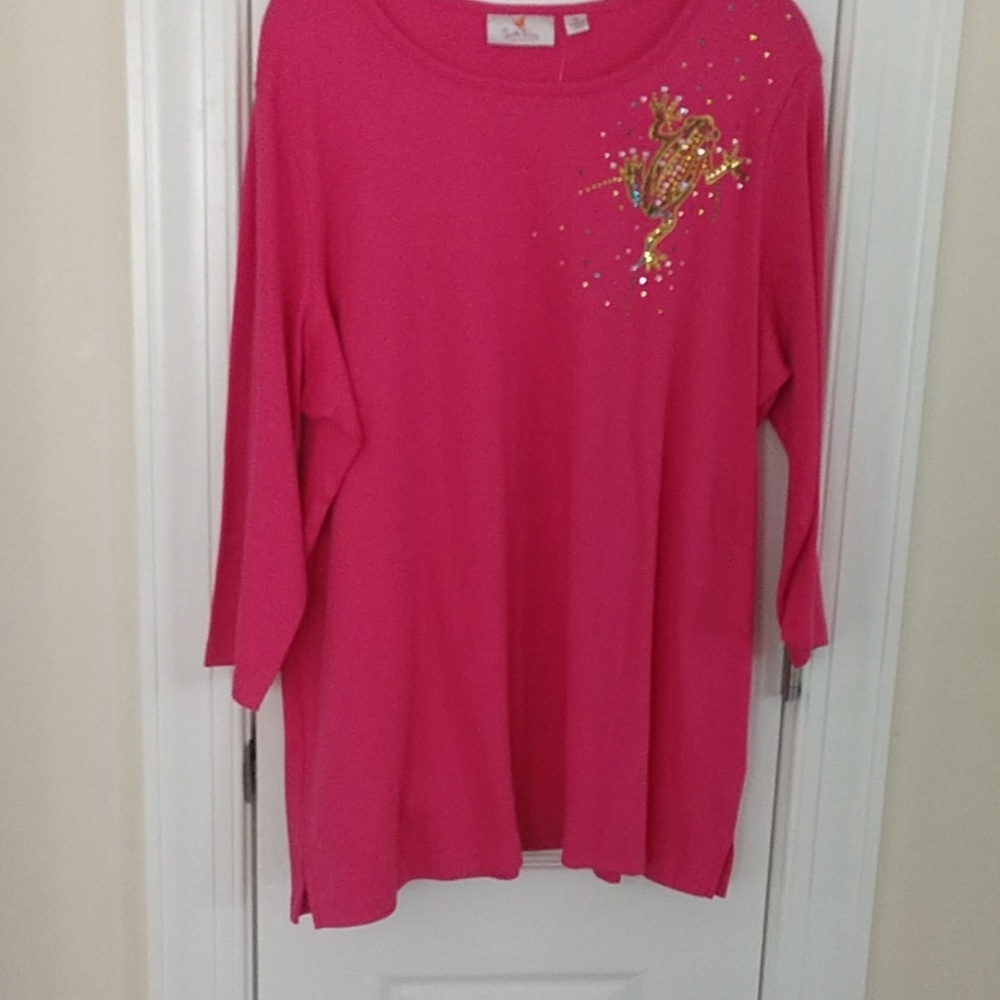 NWOT Pink Quacker Factory Frog Tee